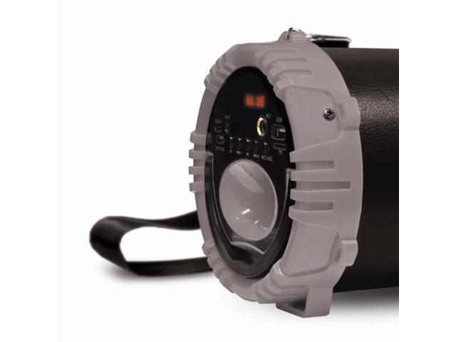 Emerson Portable Bluetooth Speaker with LED Lighting and Carrying Strap Grey