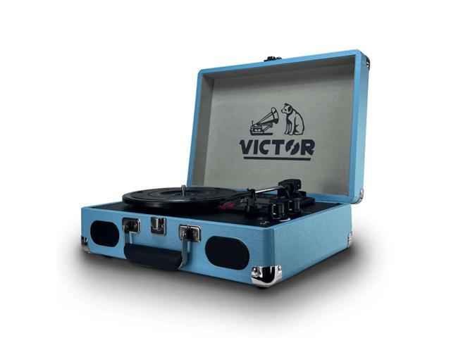 Victor Metro Plus Portable Dual Bluetooth Suitcase Turntable Blue