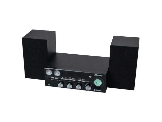 Victor Milwaukee 50W Desktop CD Stereo System w Bluetooth, CD Player & FM Radio Black