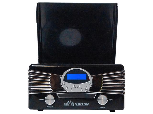 Victor Diner 7-in-1 Turntable Music Center with CD & MP3 Player and Bluetooth Function
