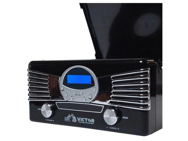 Victor Diner 7-in-1 Turntable Music Center with CD & MP3 Player and Bluetooth Function