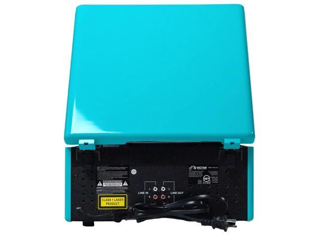 Victor Diner 7-in-1 Turntable Music Center with CD & MP3 Player and Bluetooth Function Blue