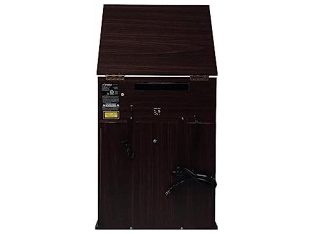 Victor Boyleston 7-in-1 3-Speed Turntable Music Center w Album Storage and USB Port Espresso