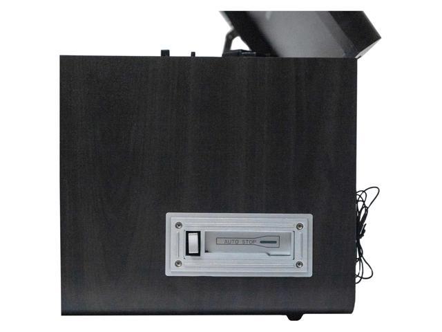 Victor Monument 8-in-1 Wood Music Center with 3-Speed Turntable & Dual Bluetooth Gray