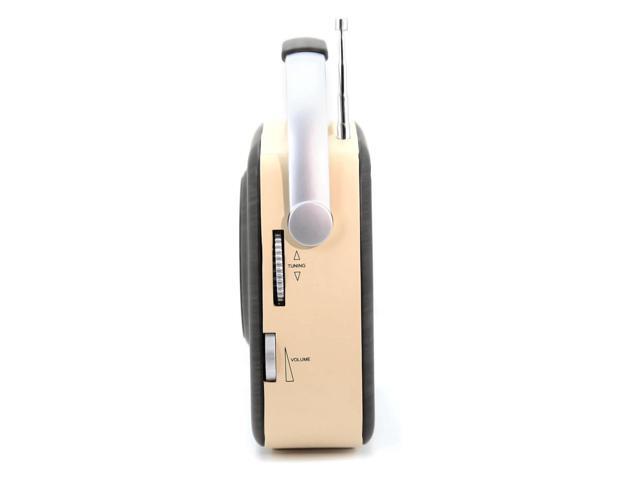 Emerson EAS-3002-ES Portable Retro AM/FM Radio with Built-In Speaker and Rechargeable Battery - Espresso
