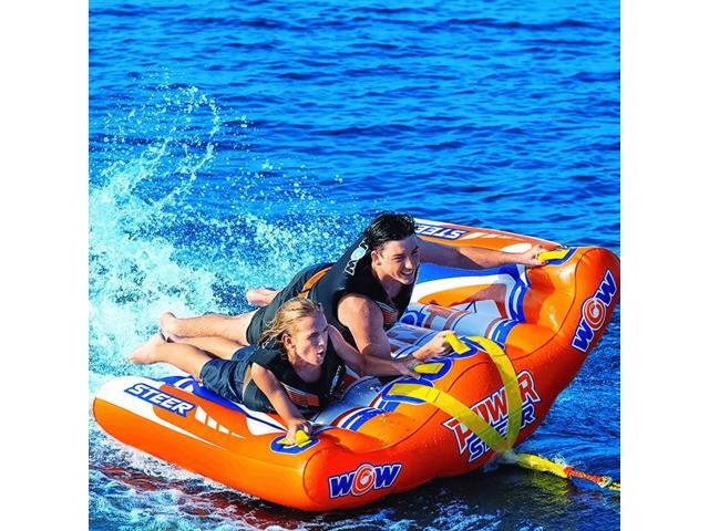 WOW Watersports Power Steer 2 Person 2P Steerable Deck Tube Towable