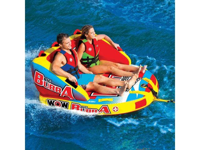 WOW Watersports Big Bubba Hi Vis 2 Person Towable Water Tube For Pool and Lake