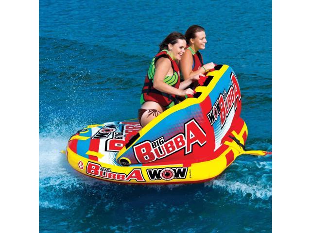 WOW Watersports Big Bubba Hi Vis 2 Person Towable Water Tube For Pool and Lake