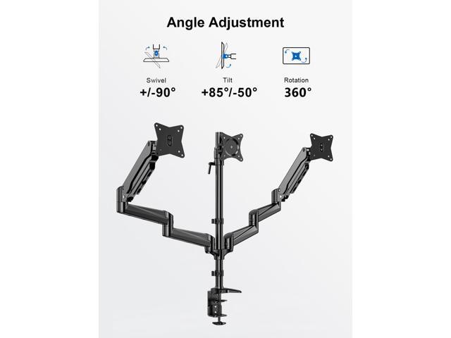 ErgoAV Gas Spring Desk Mount for Triple Monitors 13' to 32'