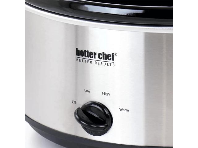 Better Chef 6-Quart Oval Stainless Steel Slow Cooker with Removable Stoneware Crock