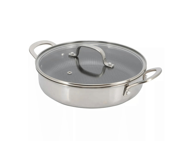 Better Chef 10-Inch 3-Ply Stainless Steel Nonstick Deep Fry Pan with Lid