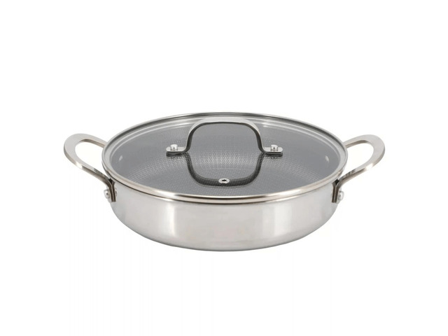 Better Chef 9-Inch 3-Ply Stainless Steel Nonstick Deep Fry Pan with Lid