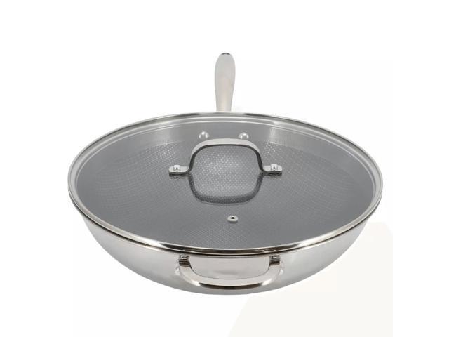 Better Chef 12.5-Inch 3-Ply Stainless Steel Nonstick Wok with Lid