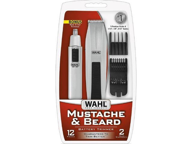 Wahl Battery Operated Beard and Nose-Hair Trimmer Mens Grooming 9-Piece Combo