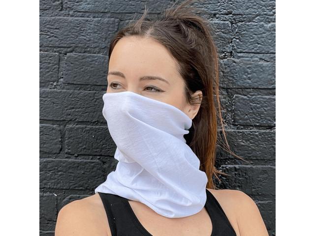 JupiterGear Hemless Neck Gaiter Face Mask for Fishing and Outdoor Activities White