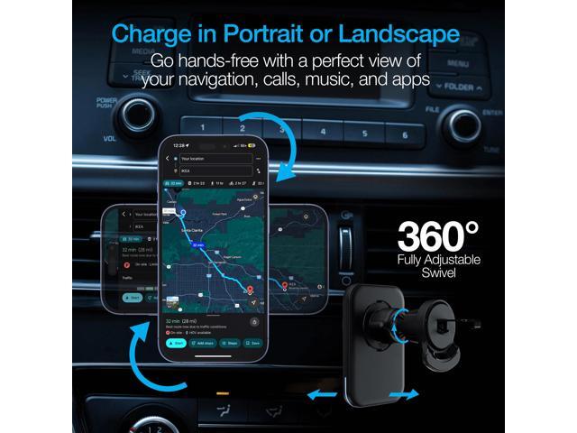 Naztech MagLock CAR 15W Magnetic Wireless Fast Charging Vent Mount with Qi2