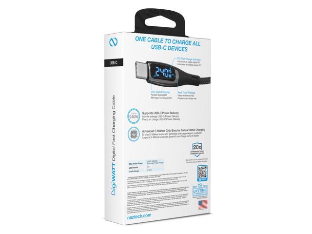Naztech DigiWATT USB-C to USB-C Digital LED Cable 6ft