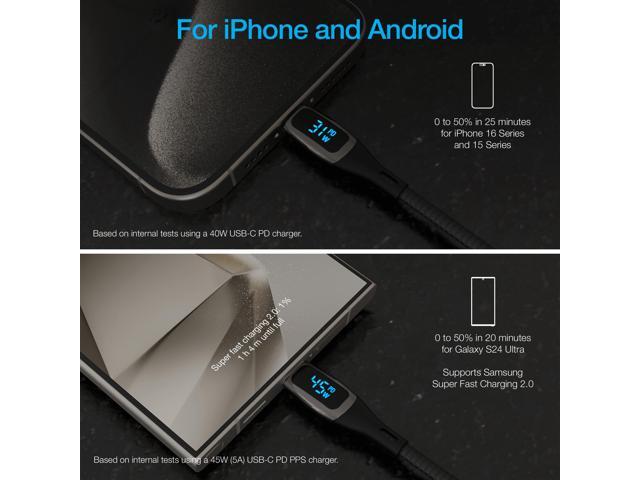 Naztech DigiWATT USB-C to USB-C Digital LED Cable 12ft