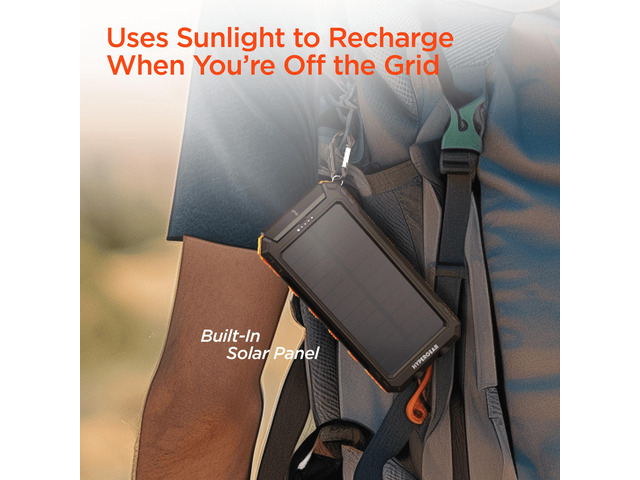 HyperGear SolPro 10K Fast Charge Solar 10000mAh PD Power Bank