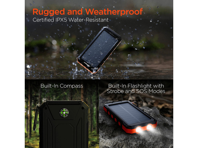 HyperGear SolPro 10K Fast Charge Solar 10000mAh PD Power Bank
