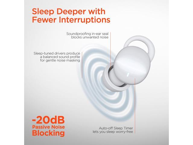HyperGear SleepEEZ Mini Noise-Blocking True Wireless Earbuds for Sleeping White