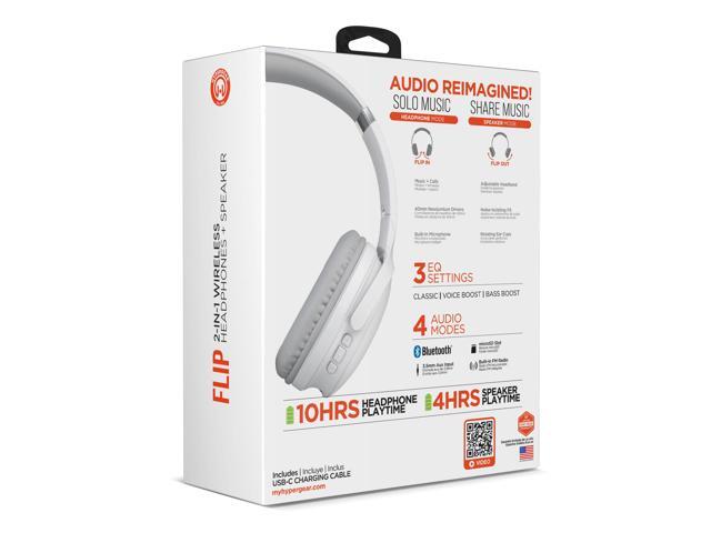 HyperGear Flip 2-in-1 Headphones Plus Speaker White