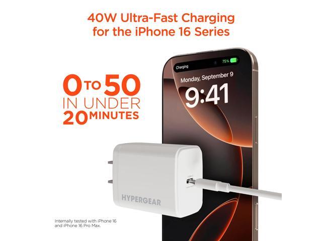 HyperGear SpeedBoost 40W USB-C PD GaN Fast Wall Charger with PPS