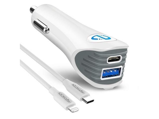 Naztech N420 PD25W+2.4A Car Charger + C to MFI 4ft Cable