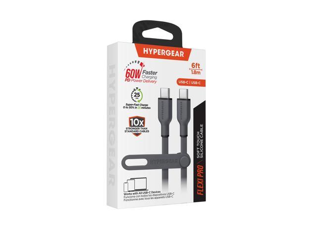 HyperGear Flexi PRO USB-C to USB-C Cable 6ft Grey