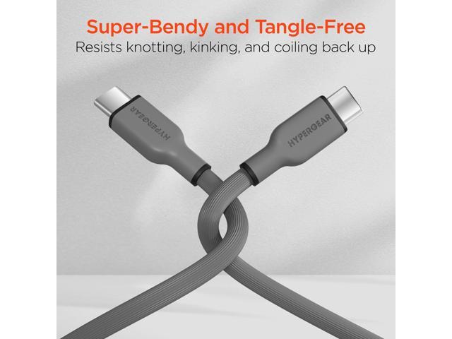 HyperGear Flexi PRO USB-C to USB-C Cable 6ft Grey