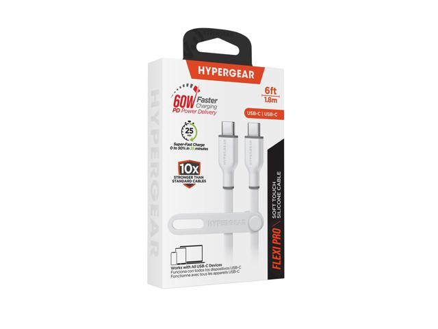 HyperGear Flexi PRO USB-C to USB-C Cable 6ft White