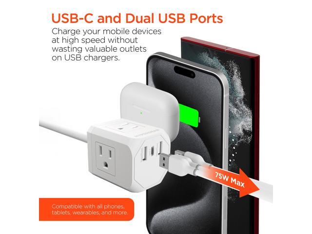 HyperGear Cube Multi-Port Charger Power Strip Extension Cord