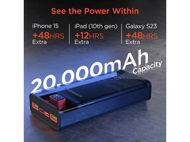HyperGear ClearCharge XL 20000mAh Transparent PD Power Bank
