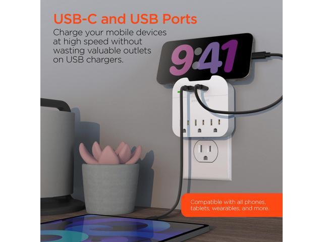 HyperGear Wall Adapter Power Strip Phone Charger with 3 Outlets