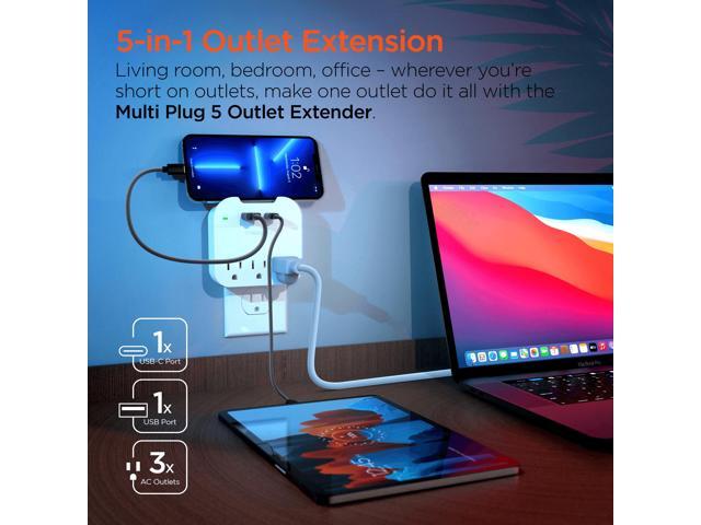 HyperGear Wall Adapter Power Strip Phone Charger with 3 Outlets
