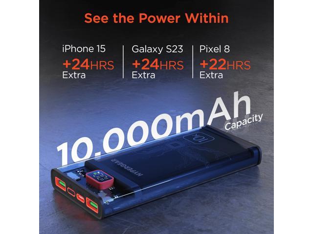 HyperGear ClearCharge 10000mAh Transparent PD Power Bank