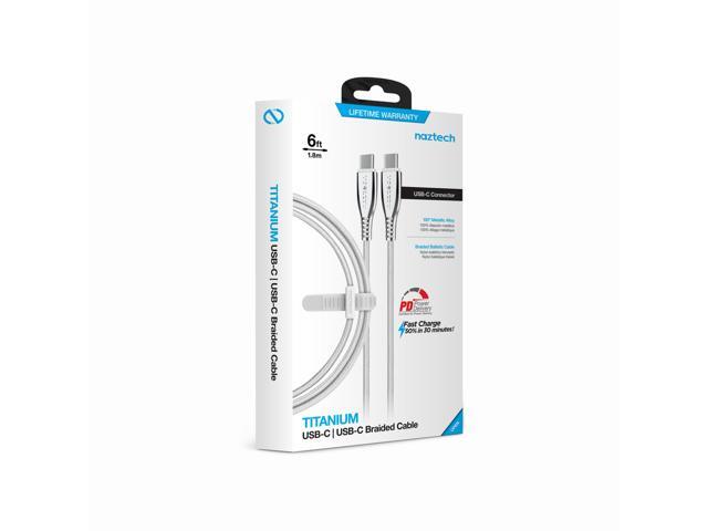 Naztech Titanium USB-C to USB-C Braided Cable 6ft