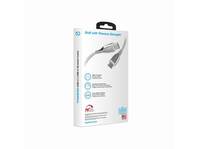 Naztech Titanium USB-C to USB-C Braided Cable 6ft