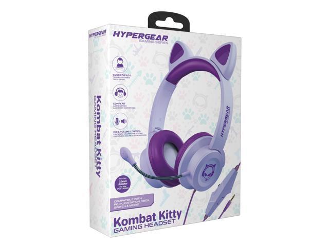 HyperGear Kombat Kitty Gaming Headset with Detachable Mic Purple