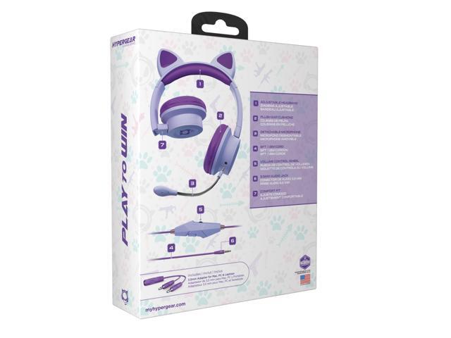 HyperGear Kombat Kitty Gaming Headset with Detachable Mic Purple