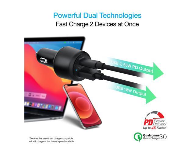 Naztech SpeedMax65 PD65W + QC3 Car Charger