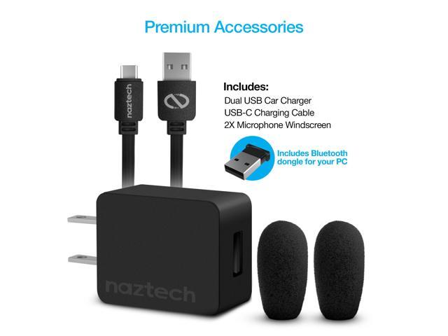 wireless bluetooth headset with mic, naztech nxt-700 pro home/office headset with noise cancelling mic, all day comfort, 32hr talk time for...