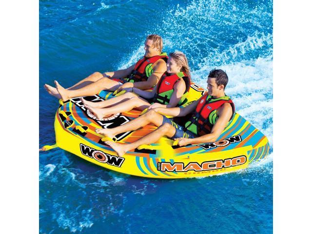 WOW Watersports Macho 1-3 Person Towable Water Tube For Pool and Lake