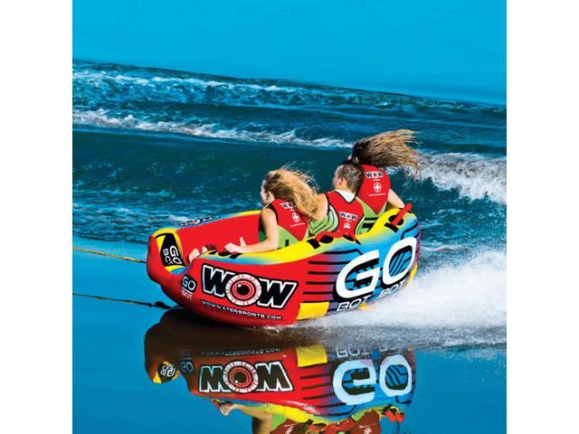 WOW Watersports Go Bot 3 Person Towable Water Tube For Pool and Lake