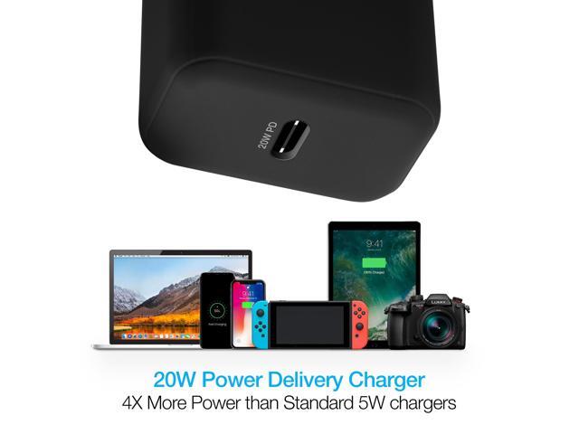 Naztech 20W PD Wall Charger + USB-C to USB-C 4ft Cable