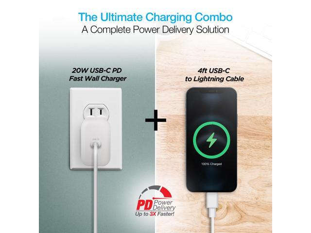 Naztech 20W PD Wall Charger + USB-C to Lightning 4ft Cable
