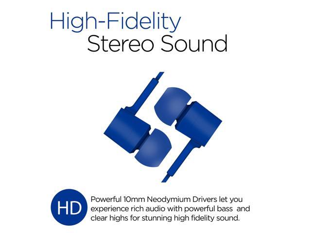 HyperGear Low Rider Wired Earphones with Microphone. Comfort-fit Ear Gel (Blue) - image 2