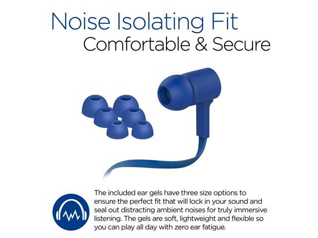 HyperGear Low Rider Wired Earphones with Microphone. Comfort-fit Ear Gel (Blue) - image 4