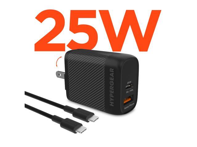 HyperGear SpeedBoost 25W USB-C PD + 12W USB Fast Wall Charger with PPS and 6ft USB-C Cable