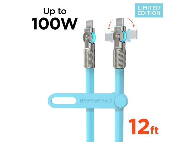 HyperGear Chunky180° 100W USB-C to USB-C Rugged Fast Charge Cable 12ft Blue